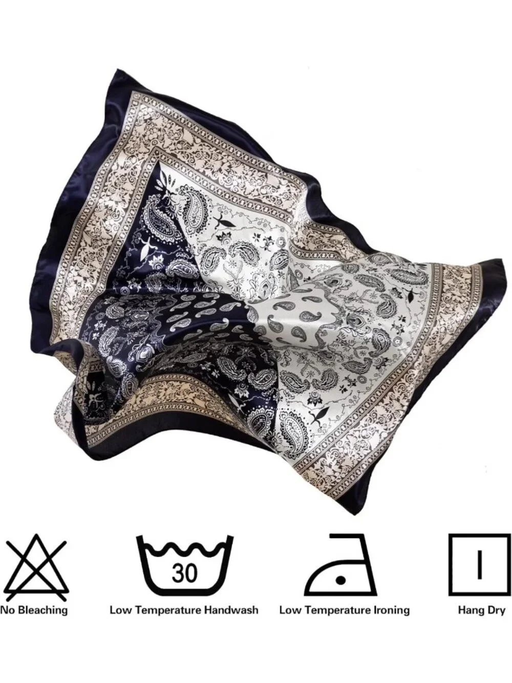 Silk Feel Head Scarves for Women | 4PCS Satin Hair Wraps & Bandanas for Travel
